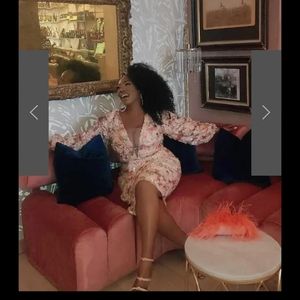 Pink sequin dress size 10 stretch midi dress